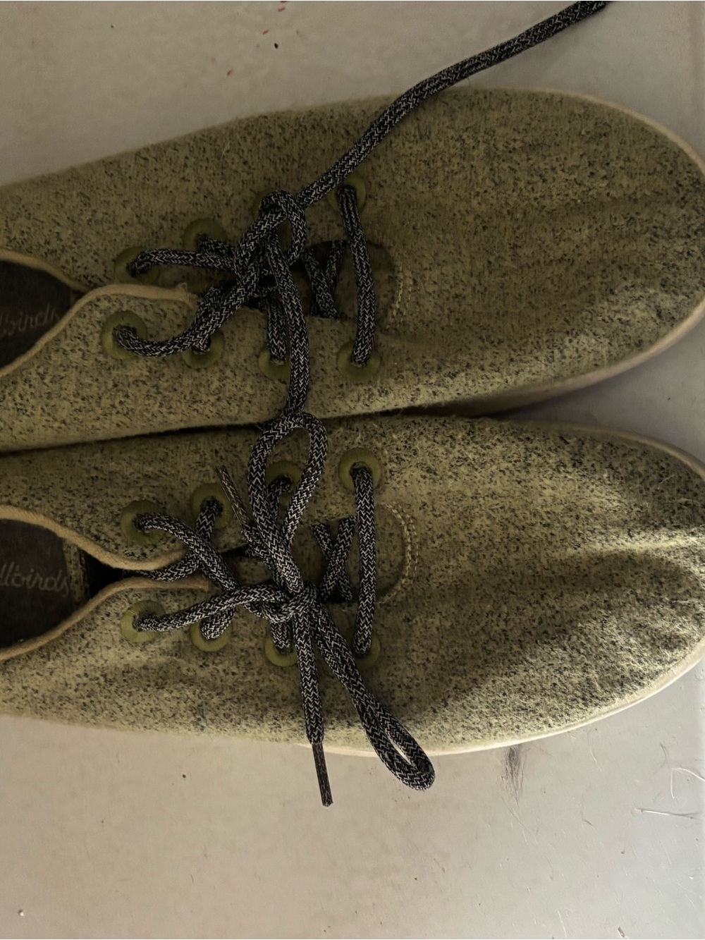 allbirds Men's Wool Runners in Olive Green with Black Laces